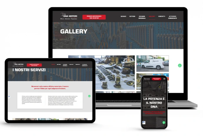 Realizzazione sito cliente DNA Motori S.r.l.